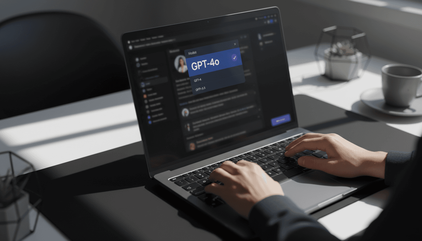 GPT-4o model interface on laptop screen