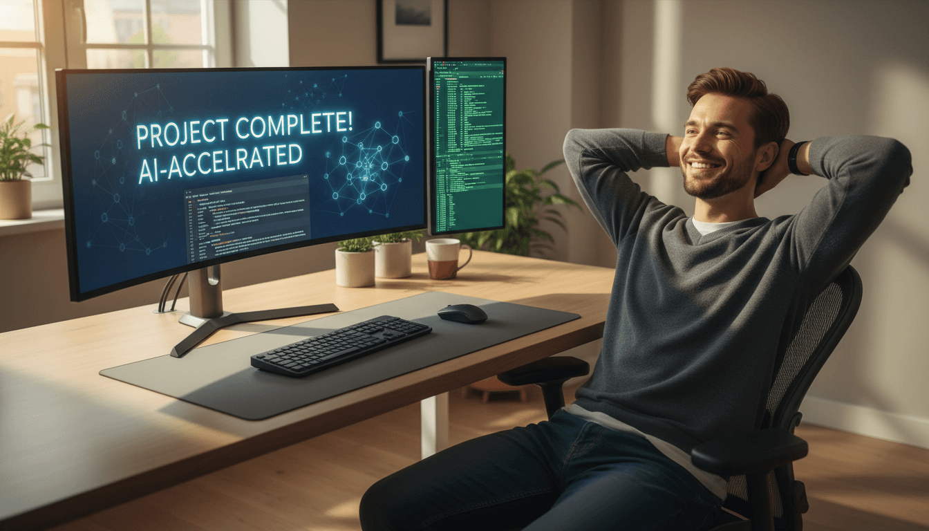 Developer satisfied with completed project powered by AI assistance