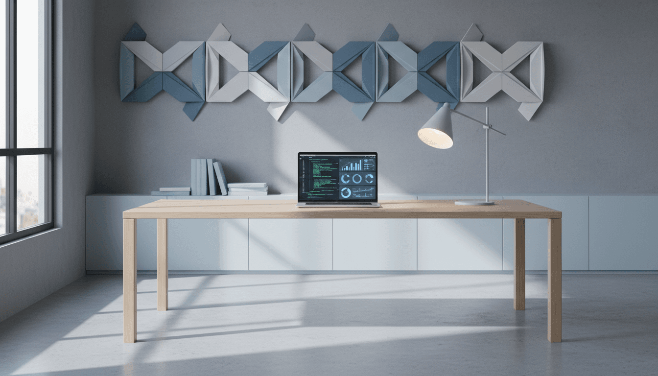 Modern professional workspace with laptop and organized desk setup