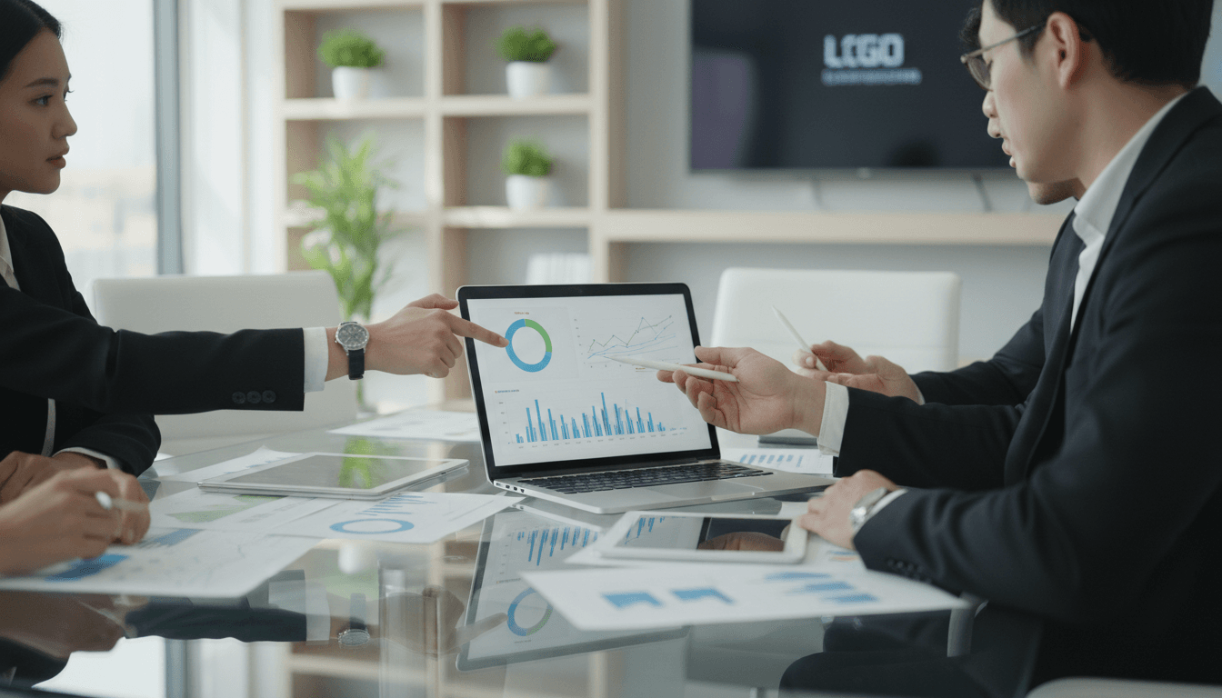 Professional business meeting with team members collaborating